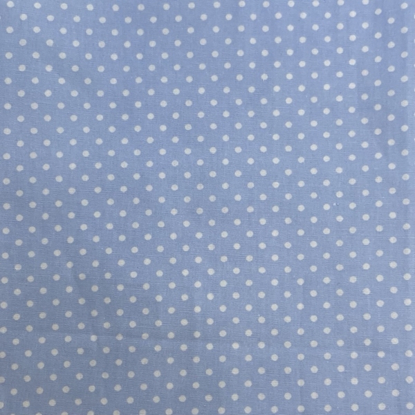 COUPON 70X35CM POIS BLANC FOND CIEL