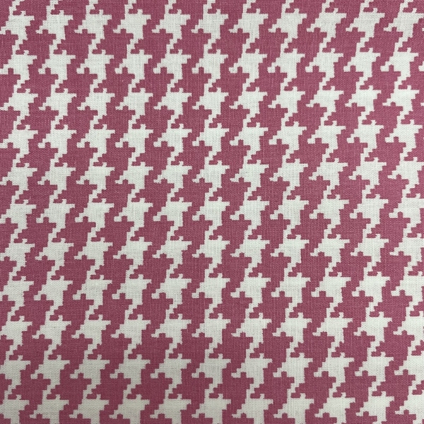 COUPON 75X50CM MOTIF PIED DE POULE ROSE