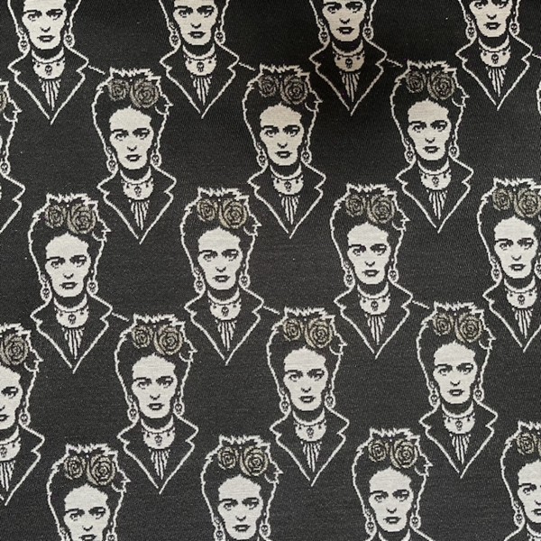 TISSU JACQUARD FRIDA NOIR OR