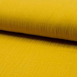 DOUBLE GAZE UNIE OEKO-TEX JAUNE MOUTARDE