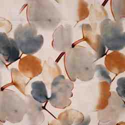 TISSU VISCOSE LIN IMPRIMÉ FEUILLES AQUARELLE BEIGE