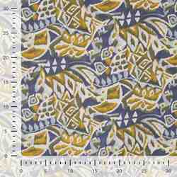 TISSU VISCOSE STRETCH IMPRIMÉ GÉOMÉTRIQUE KAKI