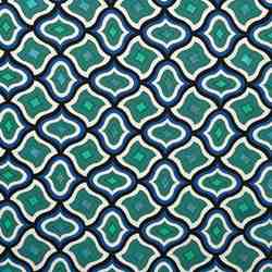 TISSU VISCOSE CARRE VERT MOTIFS BRILLANT