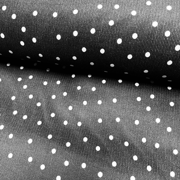 TISSU VELOURS MILLERAIES POIS NOIR ECRU 
