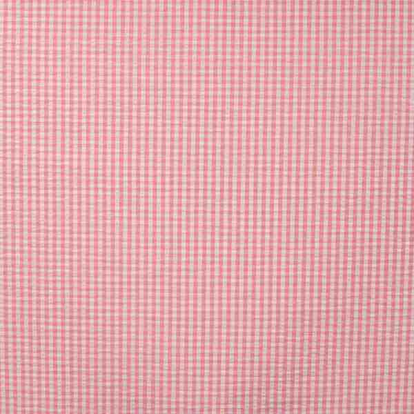TISSU SEERSUCKER À CARREAUX ROSE
