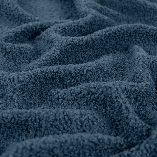 TISSU SOFT TEDDY BOUCLETTE BLEU JEAN