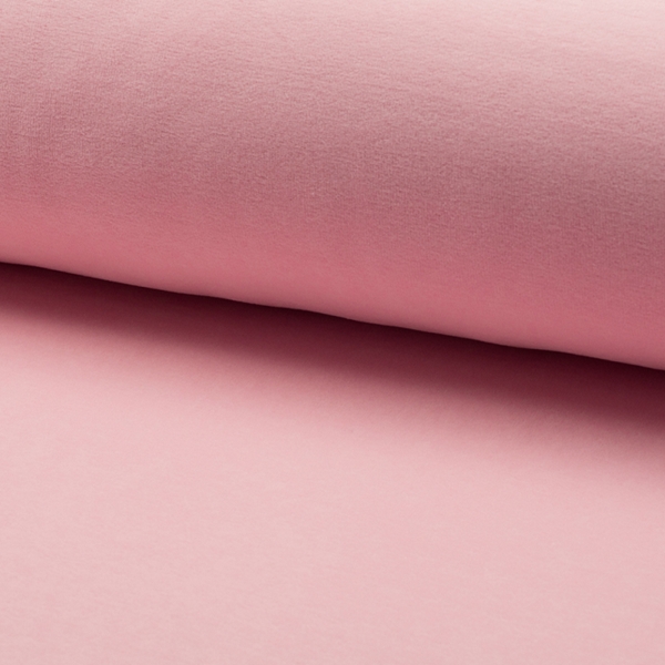 TISSU JERSEY VELOURS ROSE DRAGEE OEKO-TEX