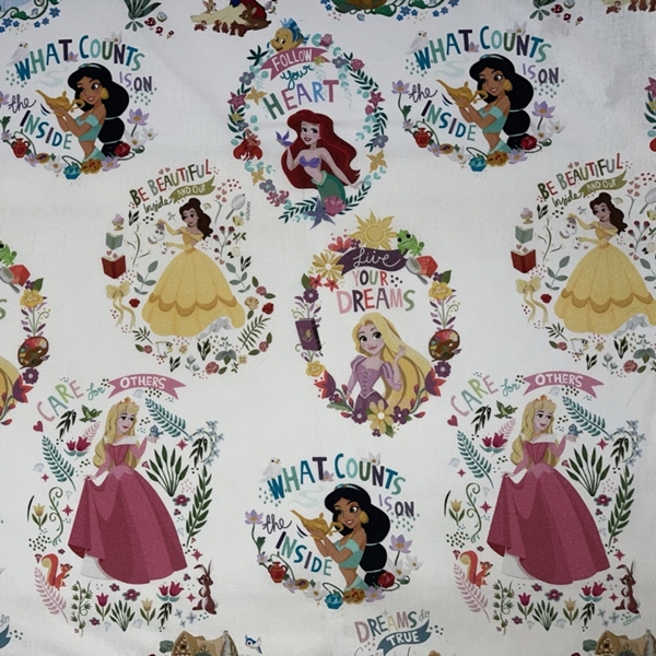 TISSU COTON DISNEY LE REVE DES PRINCESSES 